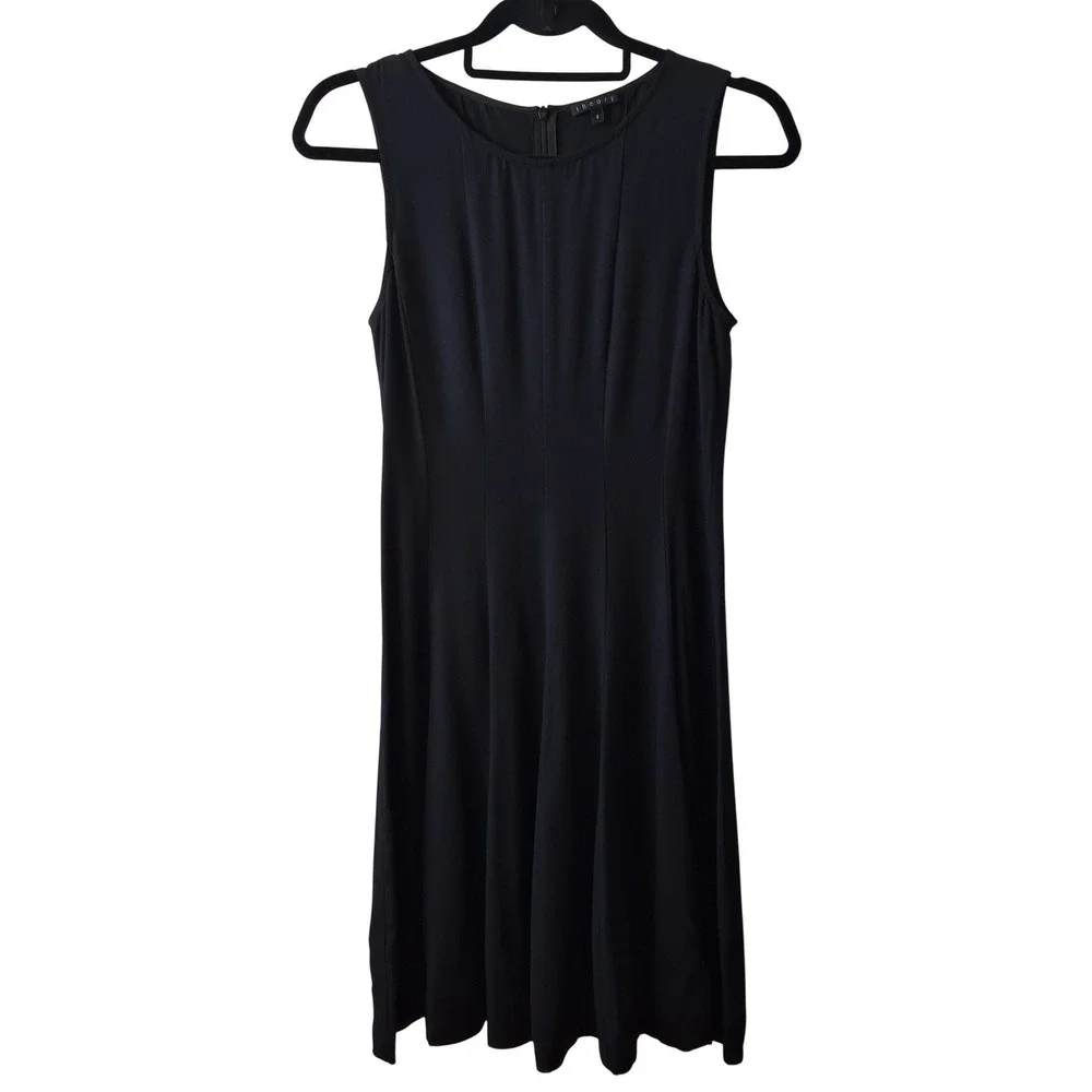 Theory Size‎ 2 Tufi Pax Sleeveless Fit and Flare Dress Pleated Cocktail Casual